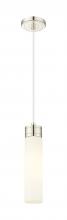  617-1P-PN-G617-11WH - Boreas - 1 Light - 3 inch - Polished Nickel - Cord Hung - Mini Pendant