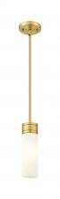  617-1S-BB-G617-8SWH - Boreas - 1 Light - 3 inch - Brushed Brass - Stem Hung - Mini Pendant