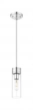  617-1S-PC-G617-8CL - Boreas - 1 Light - 3 inch - Polished Chrome - Stem Hung - Mini Pendant