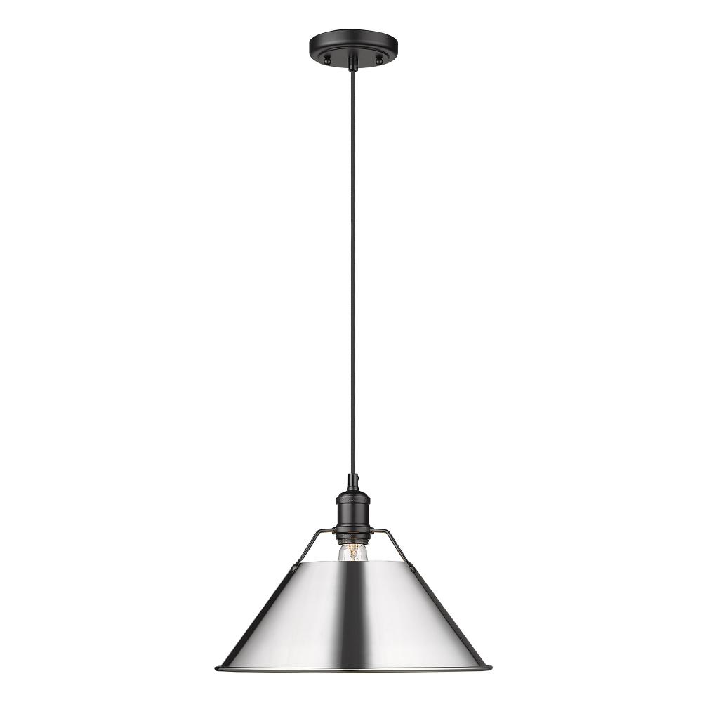 Orwell 14&#34; Wide Large Pendant in Matte Black with Chrome