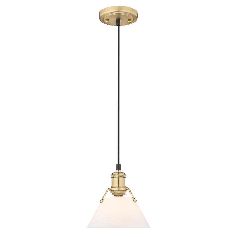 Orwell 7.5&#34; Wide Small Pendant in Brushed Champagne Bronze with Opal Glass