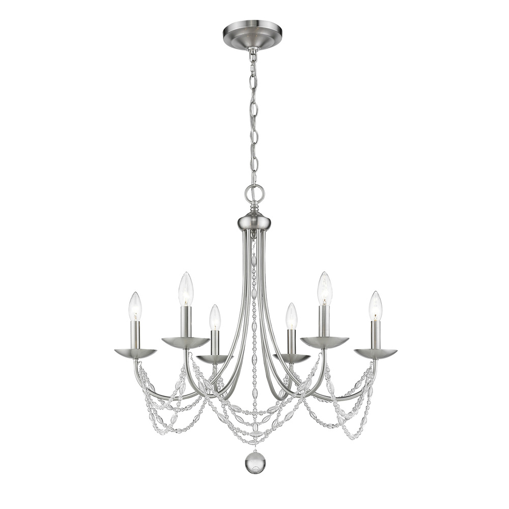 Mirabella 6 Light Chandelier in Pewter