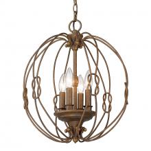 Golden 1349-4P BC - Antoinette 4-Light Pendant in Burnished Chestnut