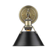 Golden 3306-BA1 AB-BLK - Orwell 1-Light Bath Vanity in Aged Brass with Matte Black