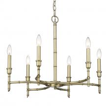 Golden 8207-6 WG - Cambay 6 Light Chandelier in White Gold