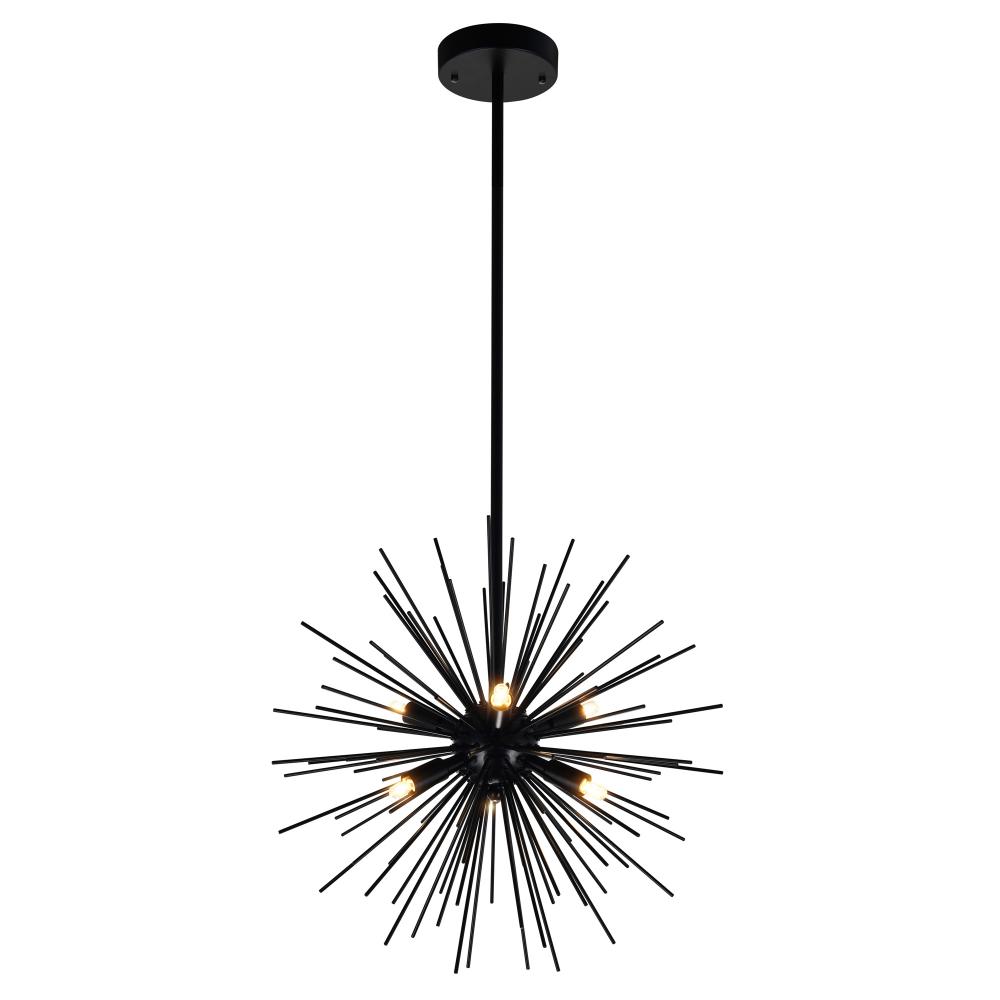 Savannah 6 Light Chandelier With Black Finish