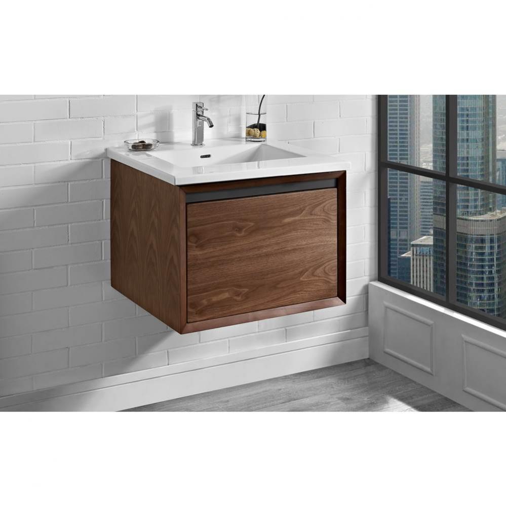 M4 24&apos;&apos; Wall Mount Vanity - Natural Walnut