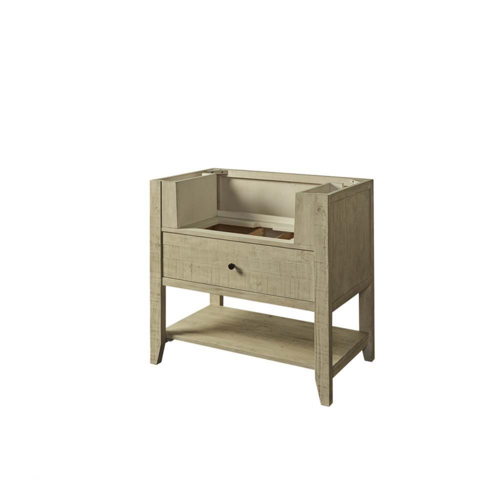 River View 36&apos;&apos; Open Shelf Farmhouse Vanity - Toasted Almond