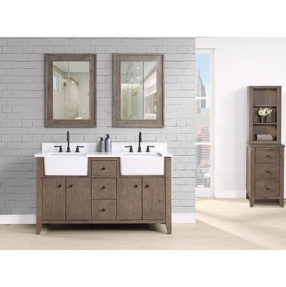 River View 60&apos;&apos; Double bowl Farmhouse Vanity - Coffee Bean