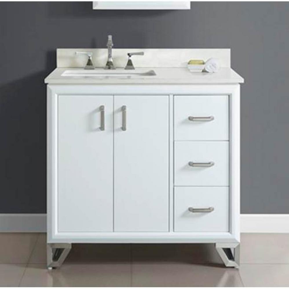 Revival 36&apos;&apos; Vanity Drawer-right In Glossy White