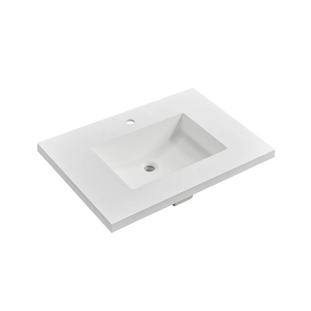 4cm (1&#xbd;&apos;&apos;) 31&apos;&apos; Matte White (MW) fdSTONE™ Top - single hole