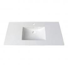 Fairmont Designs TC3-4922W1 - 3cm (1-1/4'') 49'' White Ceramic Top - single hole