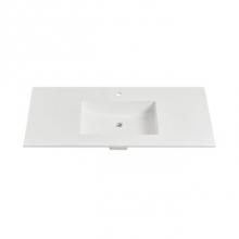 Fairmont Designs TS1-S4922MW1 - 1.5cm (5/8'') 49'' Matte White (MW) fdSTONE™ Top - single hole