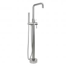 Jaclo 9992-FST-PCH - Downtown Contempo Freestanding Tub Filler with Handshower & Handshower Hose