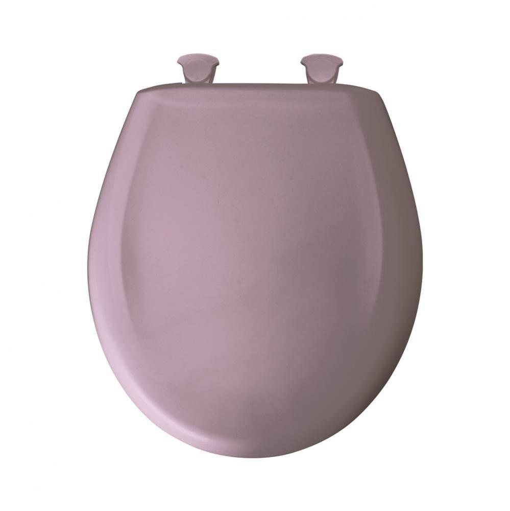 Round Plastic Toilet Seat in Lilac with STA-TITE Seat Fastening System, Easy-Clean &amp; Change an