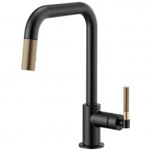 Brizo 63053LF-BLGL - Litze® Pull-Down Faucet with Square Spout and Knurled Handle