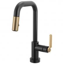 Brizo 64954LF-BLGL - Litze® Smarttouch Pull-Down Prep Faucet with Square Spout - Industrial Handle