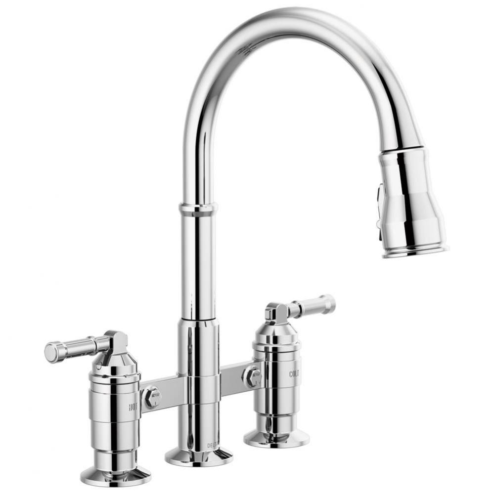 Broderick™ Two Handle Pull-Down Bridge Kitchen Faucet