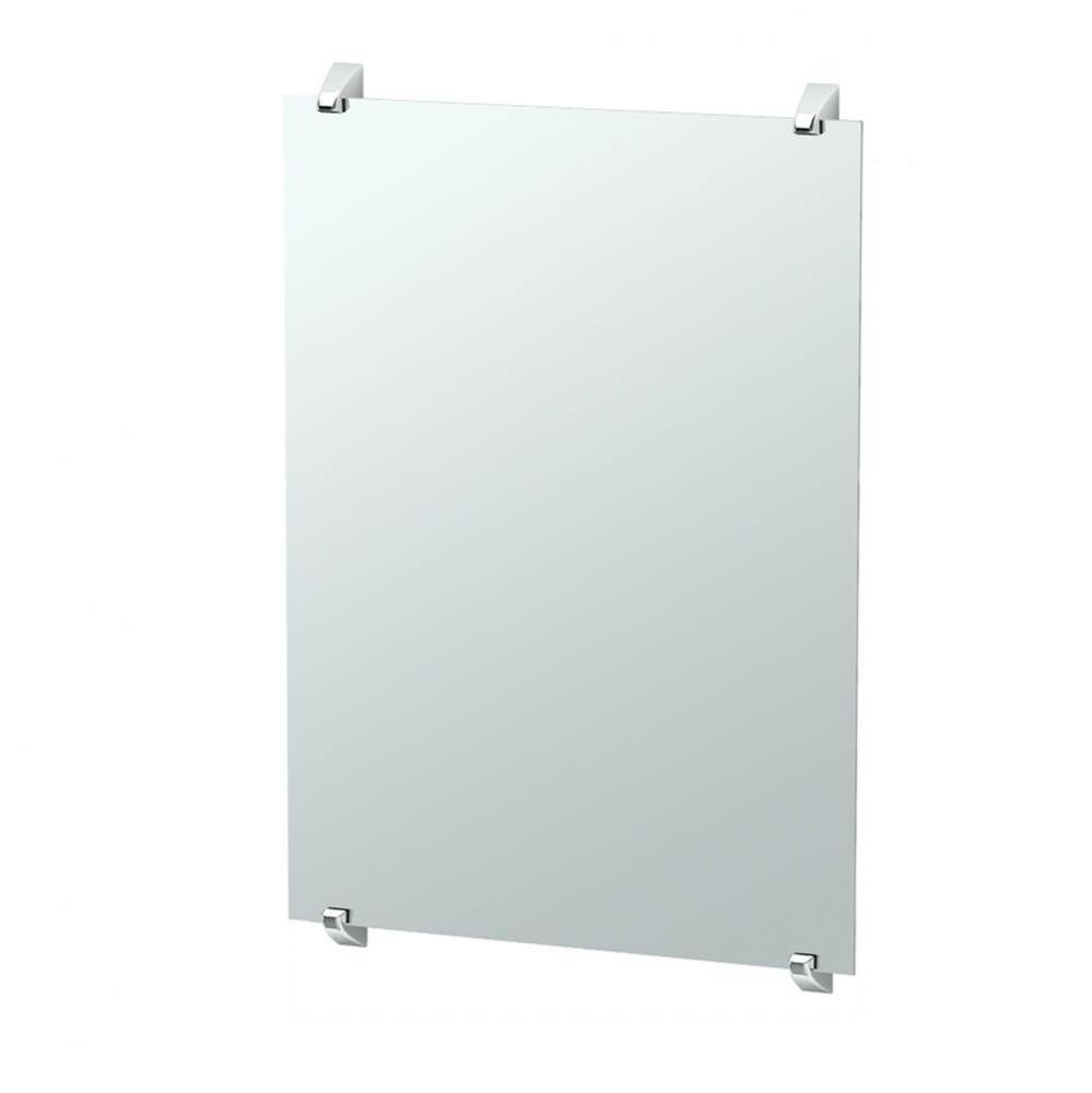 Quantra 30&apos;&apos; H Minimalist Frameless Rectangle Mirror, Chrome