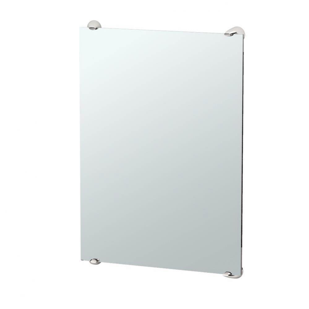 Brie 30&apos;&apos; H Minimalist Frameless Rectangle Mirror, Satin Nickel