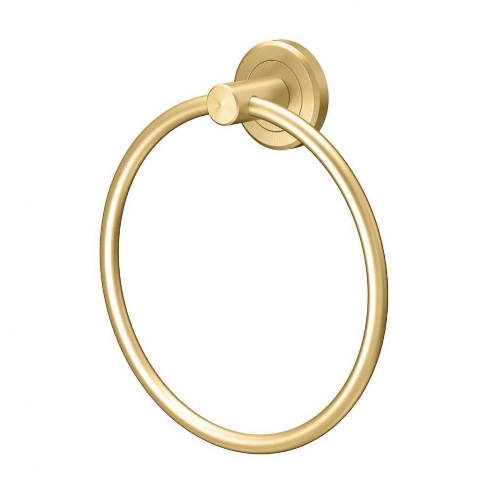 Latitude Towel Ring, Brushed Brass