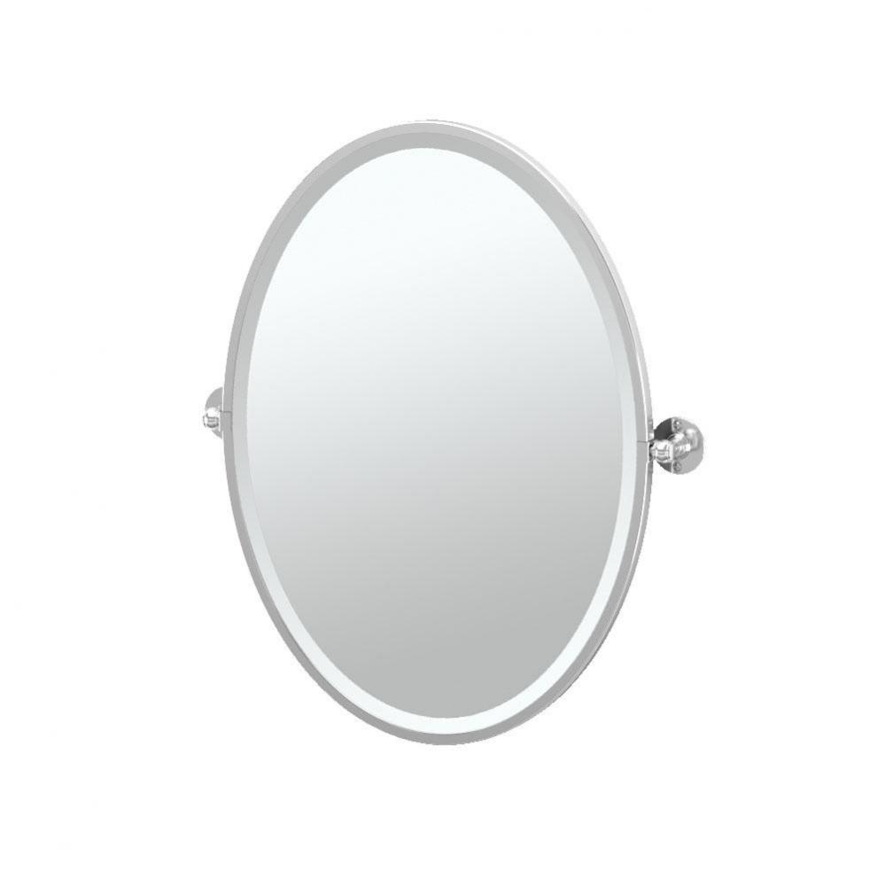 Cafe 27.5&apos;&apos;H Framed Oval Mirror Chrome