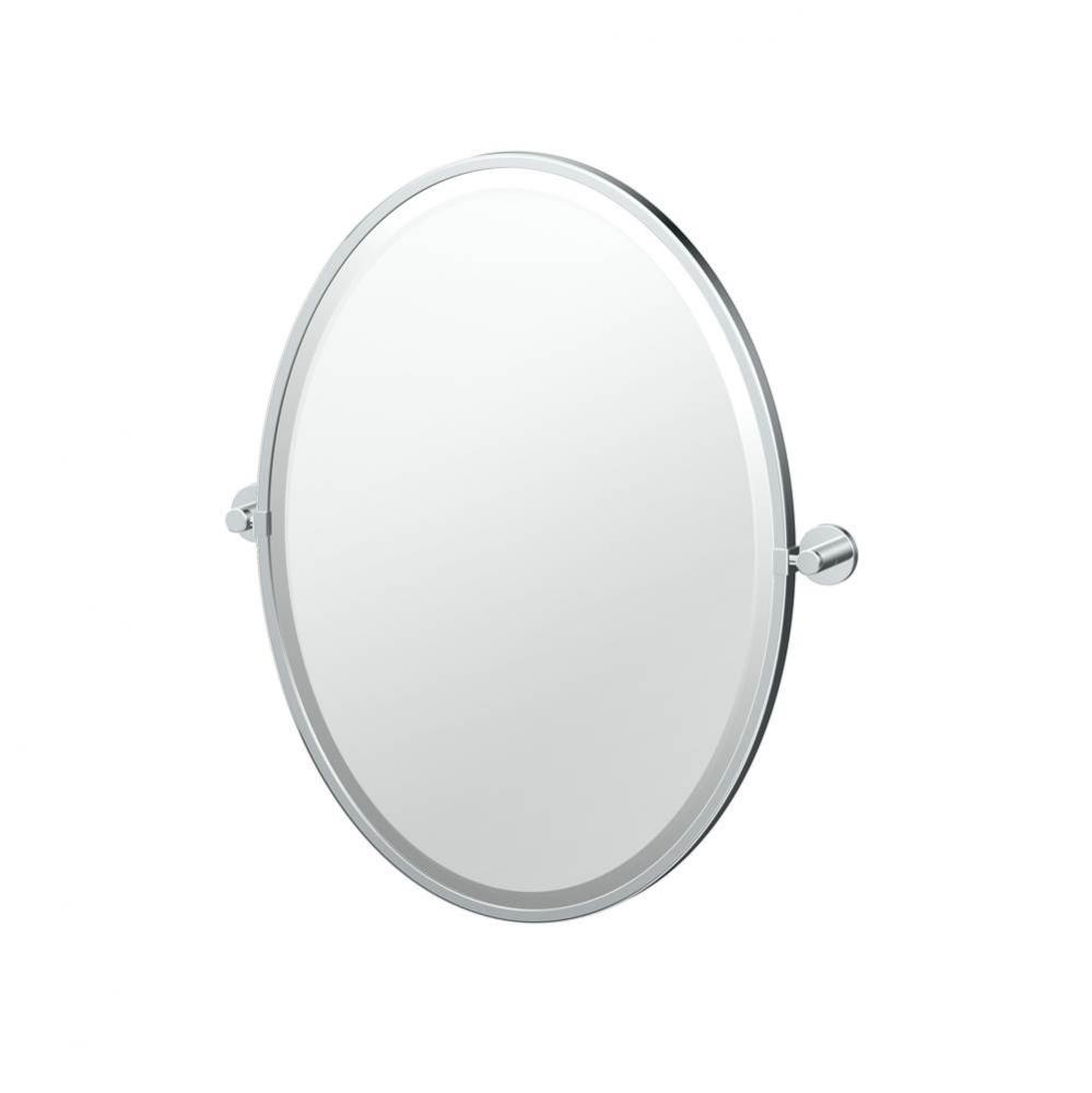 Reveal 27.5&apos;&apos;H Framed Oval Mirror Chrome