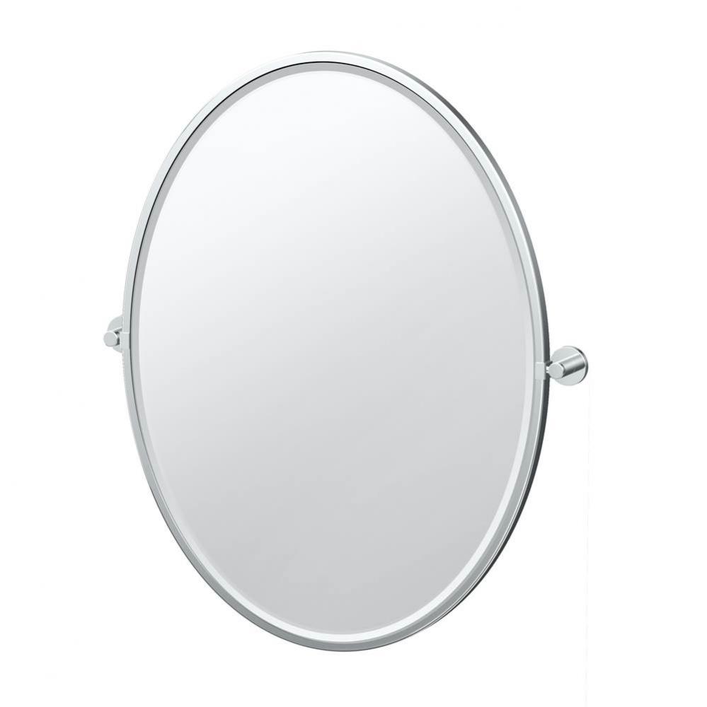 Reveal 33&apos;&apos;H Framed Oval Mirror Chrome