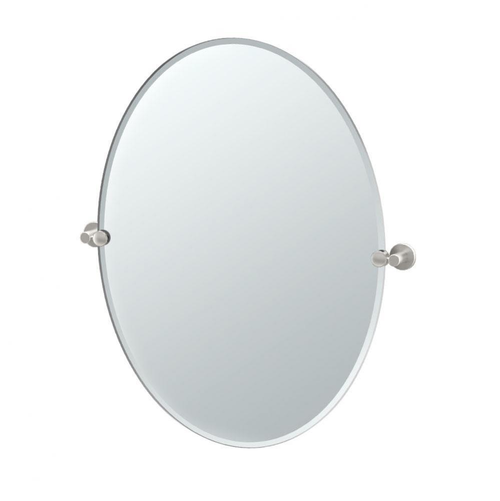 Channel 32&apos;&apos;H Oval Mirror Satin Nickel