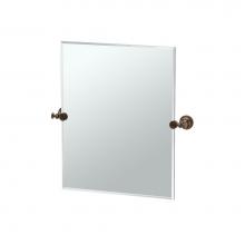 Gatco 4039SM - Tavern 24'' H Frameless Rectangle Mirror, Bronze