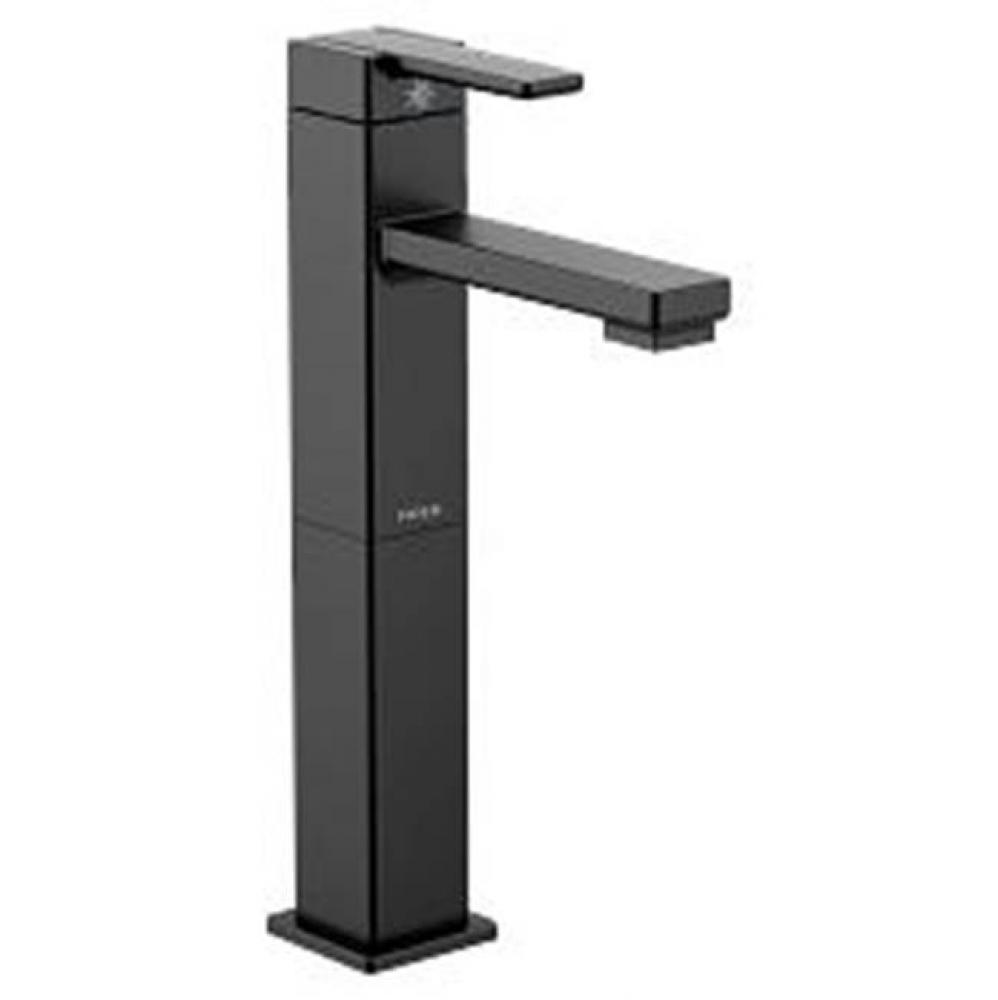 Matte black one-handle vessel bathroom faucet