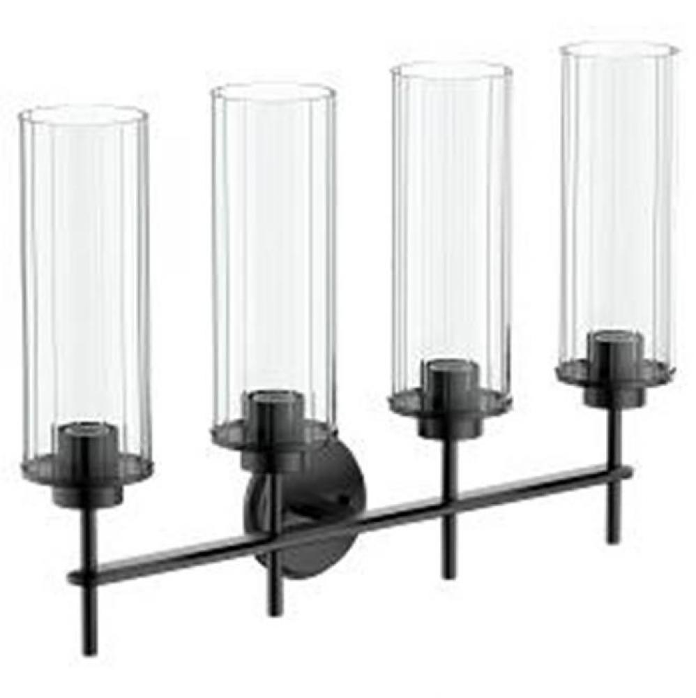 Matte Black Four Globe Bath Light