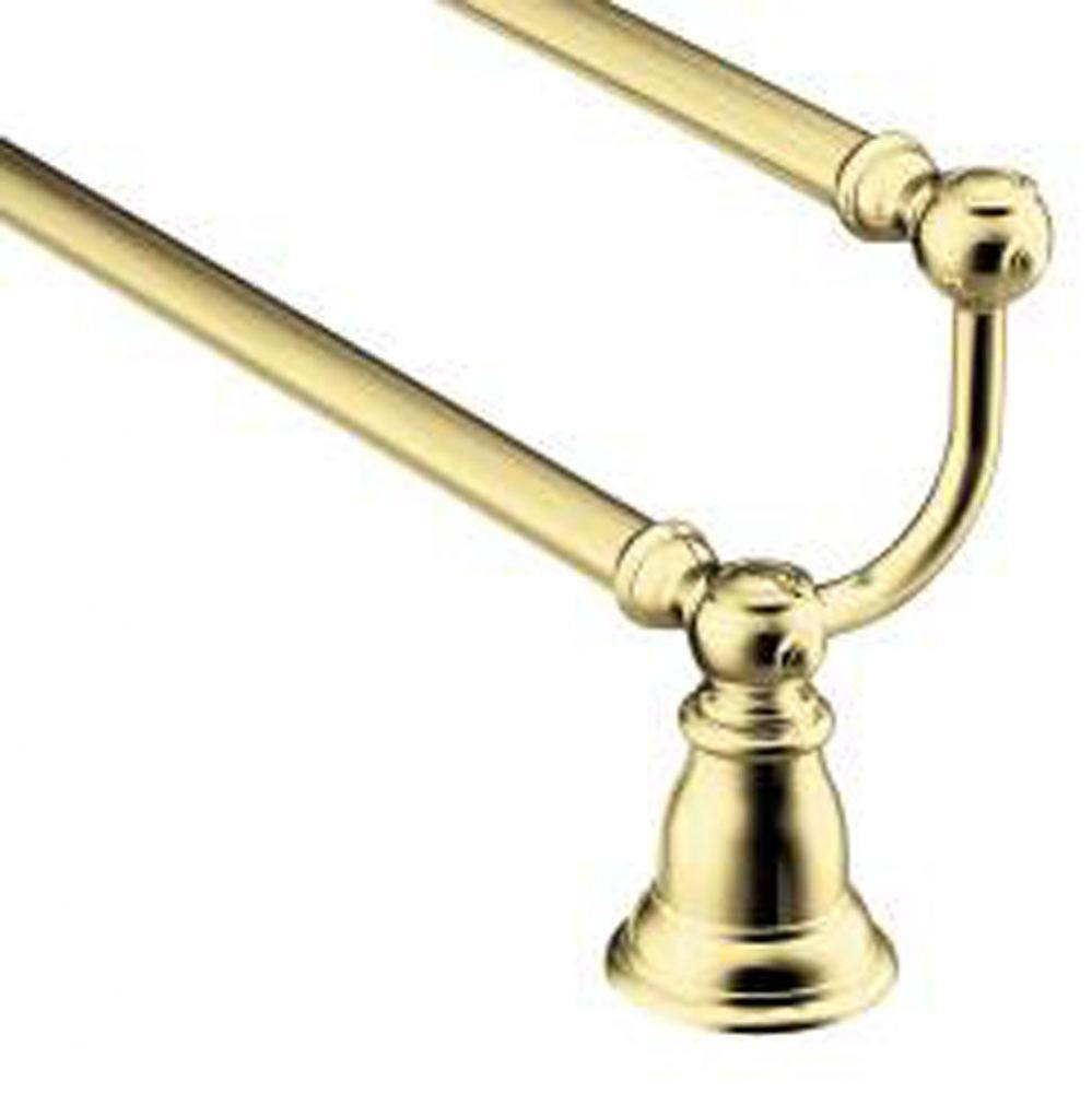 Polished brass 24&apos;&apos; double towel bar