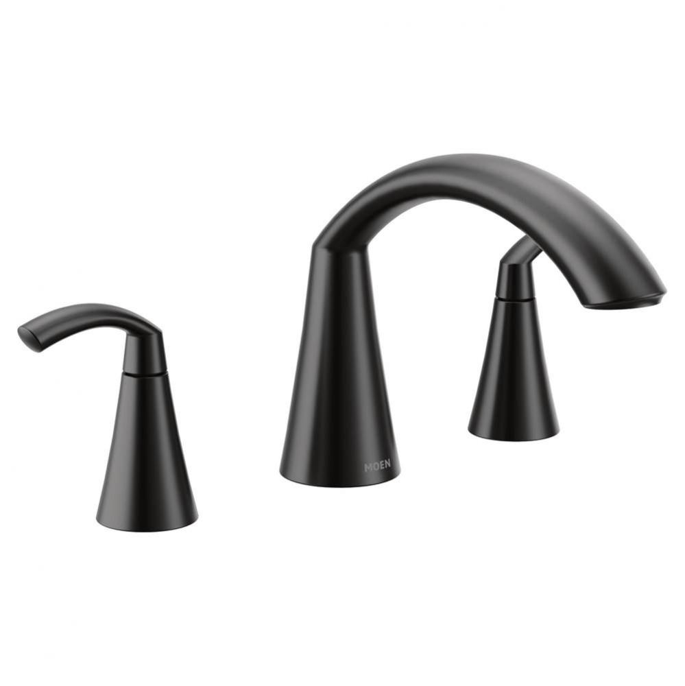 Glyde 2-Handle High-Arc Roman Tub Faucet in Matte Black (Valve Sold Separately)