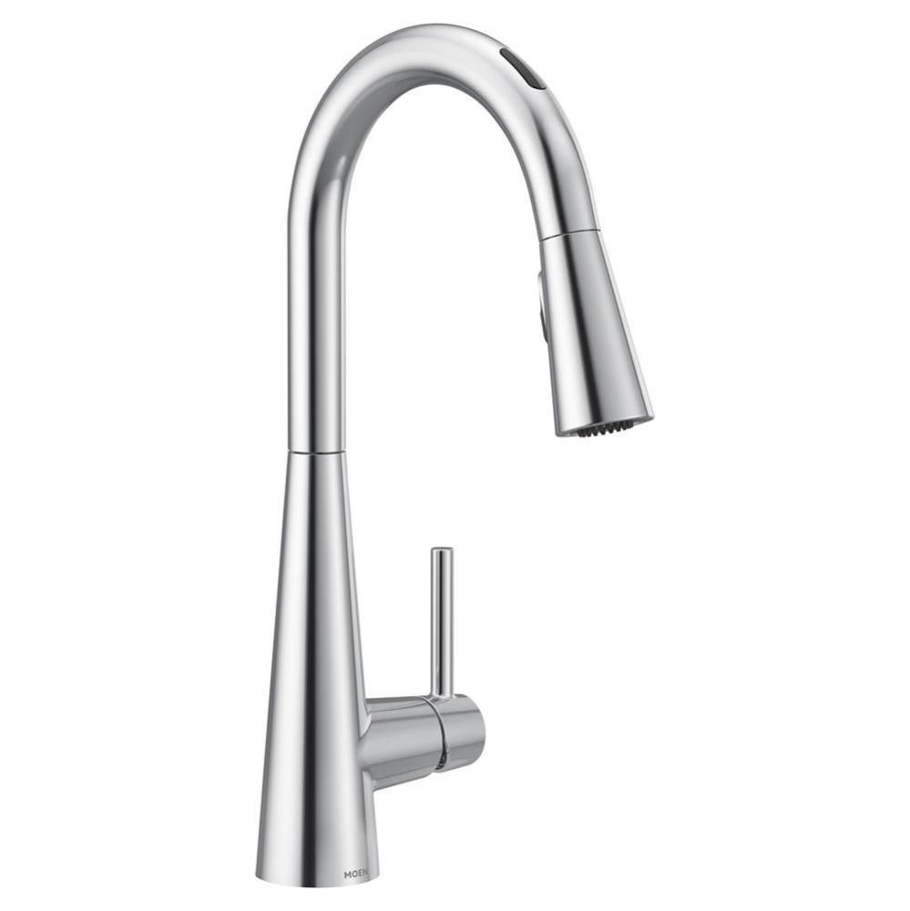 Sleek Smart Faucet Touchless Pull Down Sprayer Kitchen Faucet with Voice Control and Power Boost,