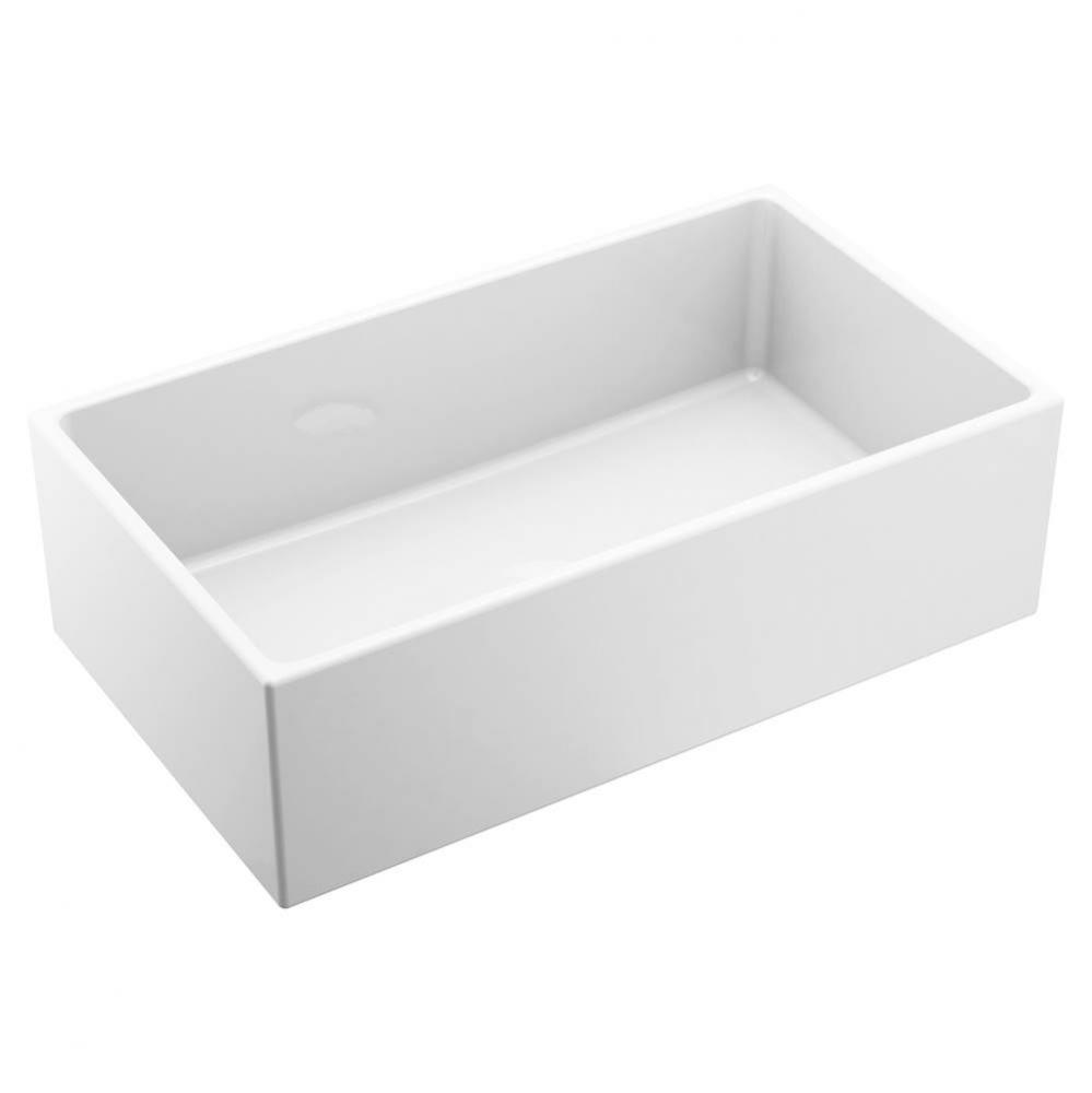 White Fireclay 30 in. Single Bowl Farmhouse Apron Front Kitchen Sink