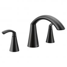 Moen T373BL - Glyde 2-Handle High-Arc Roman Tub Faucet in Matte Black (Valve Sold Separately)