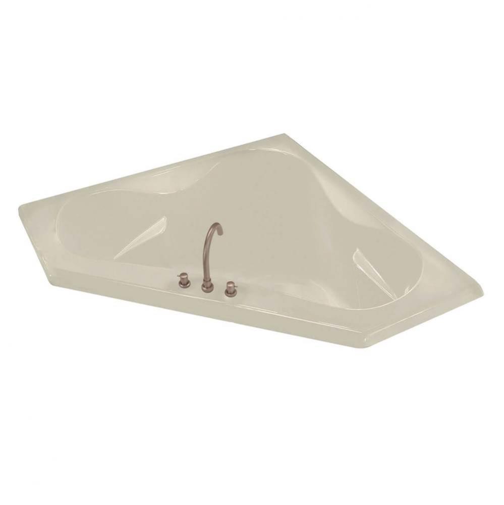 Tryst 59 x 59 Acrylic Corner Center Drain Whirlpool Bathtub in Bone