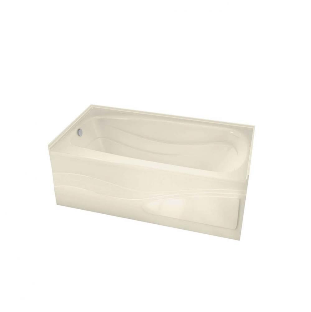 Tenderness 6636 Acrylic Alcove Left-Hand Drain Bathtub in Bone