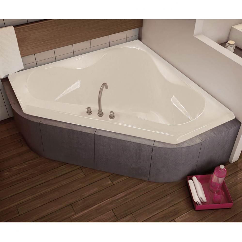 Tryst 59 x 59 Acrylic Corner Center Drain Whirlpool Bathtub in White