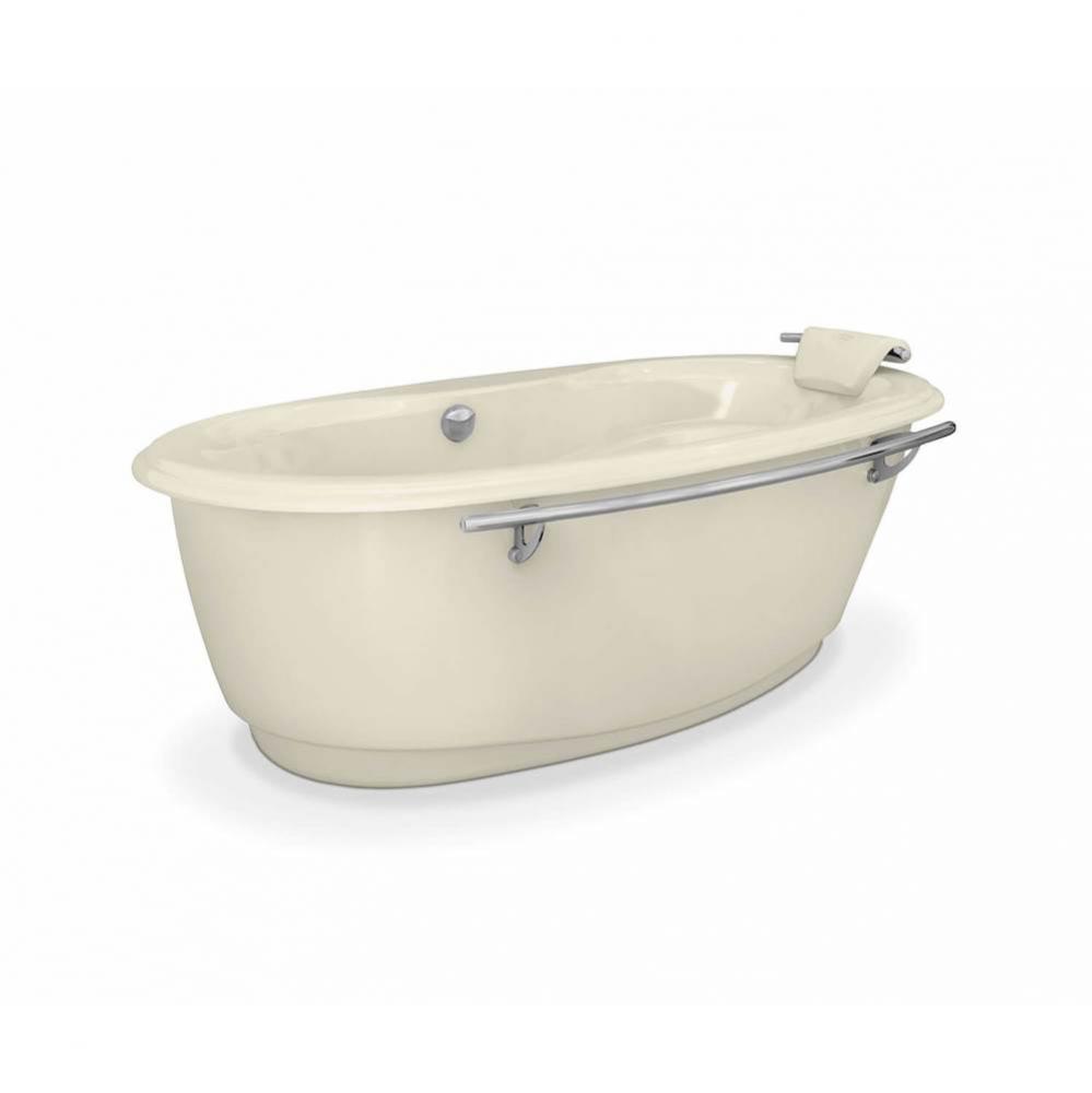 Souvenir With Apron 71.75 in. x 43.625 in. Freestanding Bathtub with Center Drain in Bone