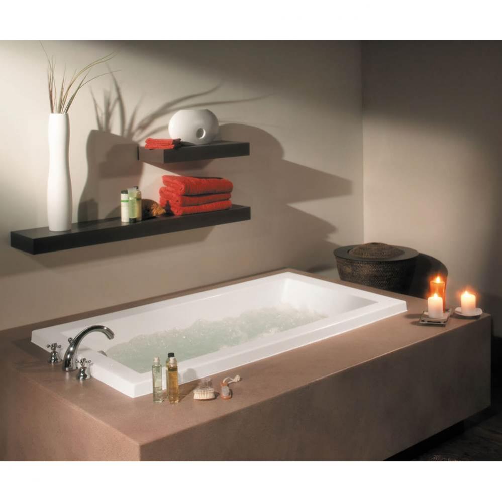 Aiiki 72 in. x 36 in. Drop-in Bathtub with End Drain in White