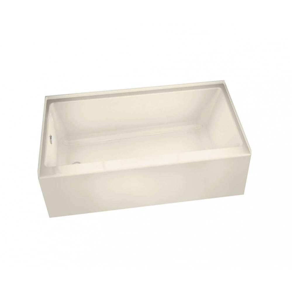 Rubix 6030 AFR Acrylic Alcove Left-Hand Drain Bathtub in Bone