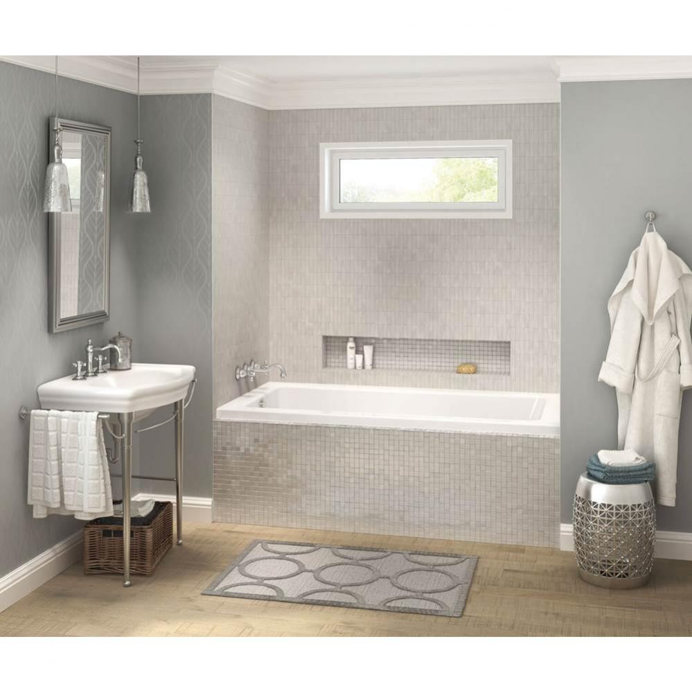 Pose 7236 IF Acrylic Alcove Left-Hand Drain Combined Whirlpool &amp; Aeroeffect Bathtub in White