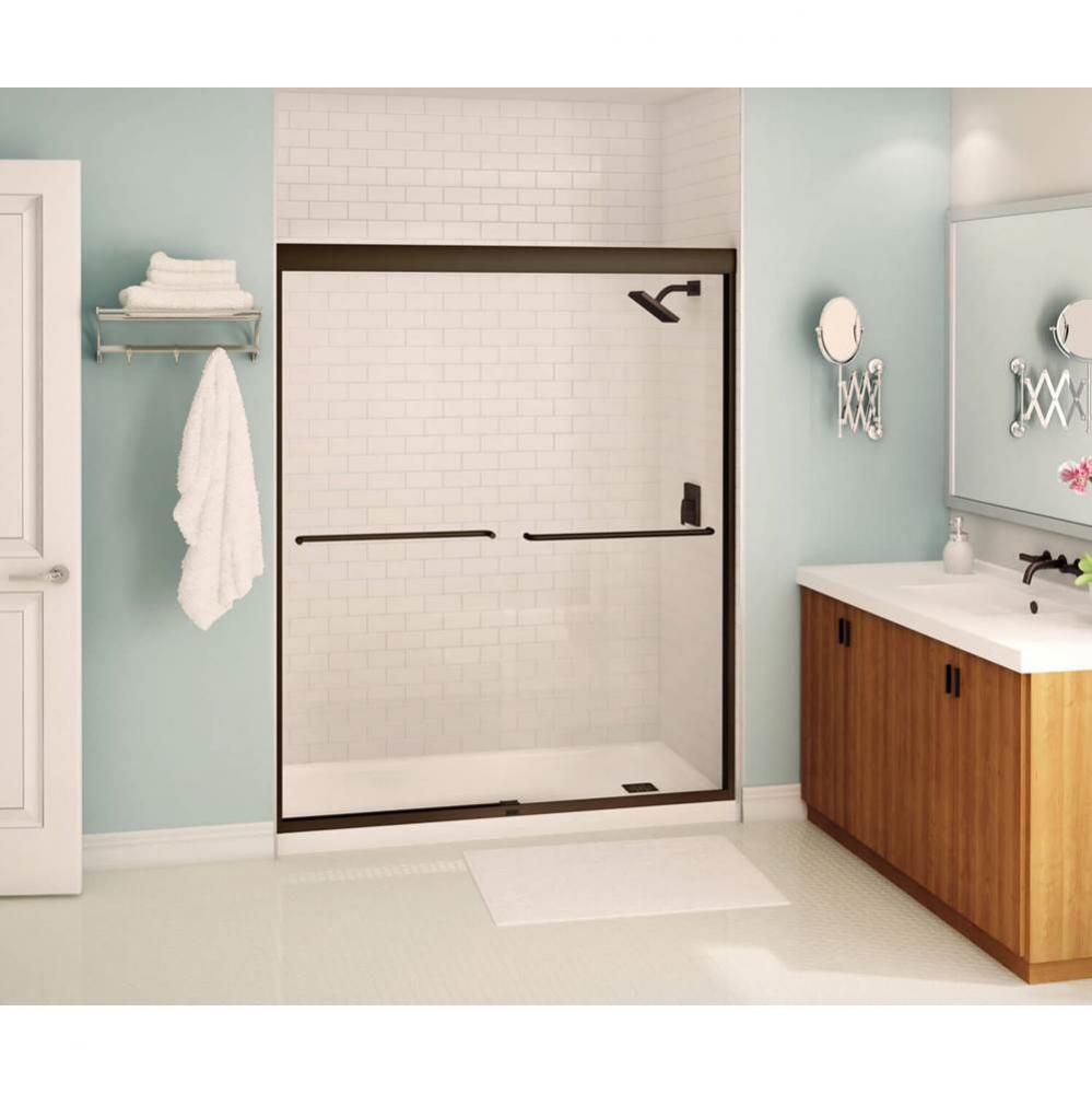 Kameleon 51-55 in. x 71 in. Bypass Alcove Shower Door with Clear Glass in Dark Bronze