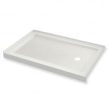 Maax 410005-541-001-002 - B3Round 6032 Acrylic Alcove Shower Base in White with Anti-slip Bottom with Right-Hand Drain