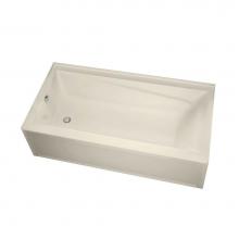 Maax 106183-003-004-001 - Exhibit 7236 IFS Acrylic Alcove Left-Hand Drain Whirlpool Bathtub in Bone