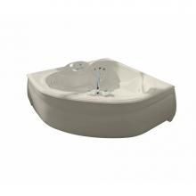 Maax 100041-055-004 - Kashmir 59.75 in. x 59.75 in. Corner Bathtub with Aerofeel System Center Drain in Bone