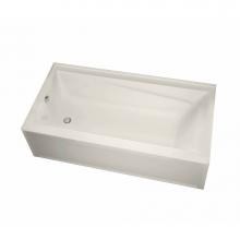 Maax 105512-L-000-007 - Exhibit 6032 IFS AFR Acrylic Alcove Left-Hand Drain Bathtub in Biscuit