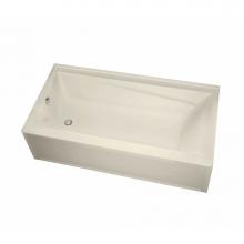 Maax 106176-L-003-004 - Exhibit 6042 IFS AFR Acrylic Alcove Left-Hand Drain Whirlpool Bathtub in Bone